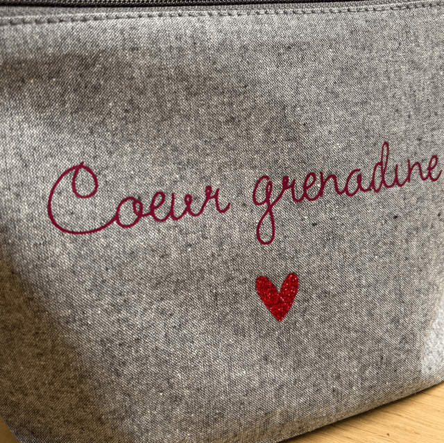 Georgette la petite pochette - Cœur grenadine
